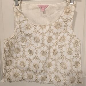 Lilly Pulitzer Lux Cropped Lace Top Sz  2
